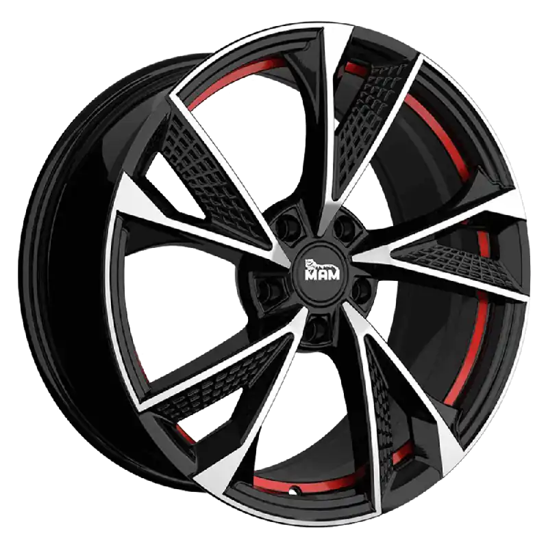 Super ofertă MAM Felgen RS6 16, 7, 5, 114.3, 38, 72.6, BLACK FRONT POLISH RED INSIDE,