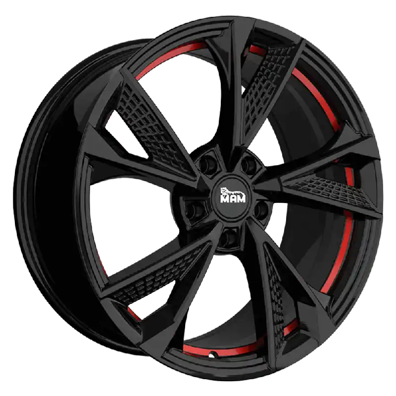 Livrare expres MAM Felgen RS6 18, 8, 5, 114.3, 45, 72.6, BLACK PAINTED RED INSIDE,