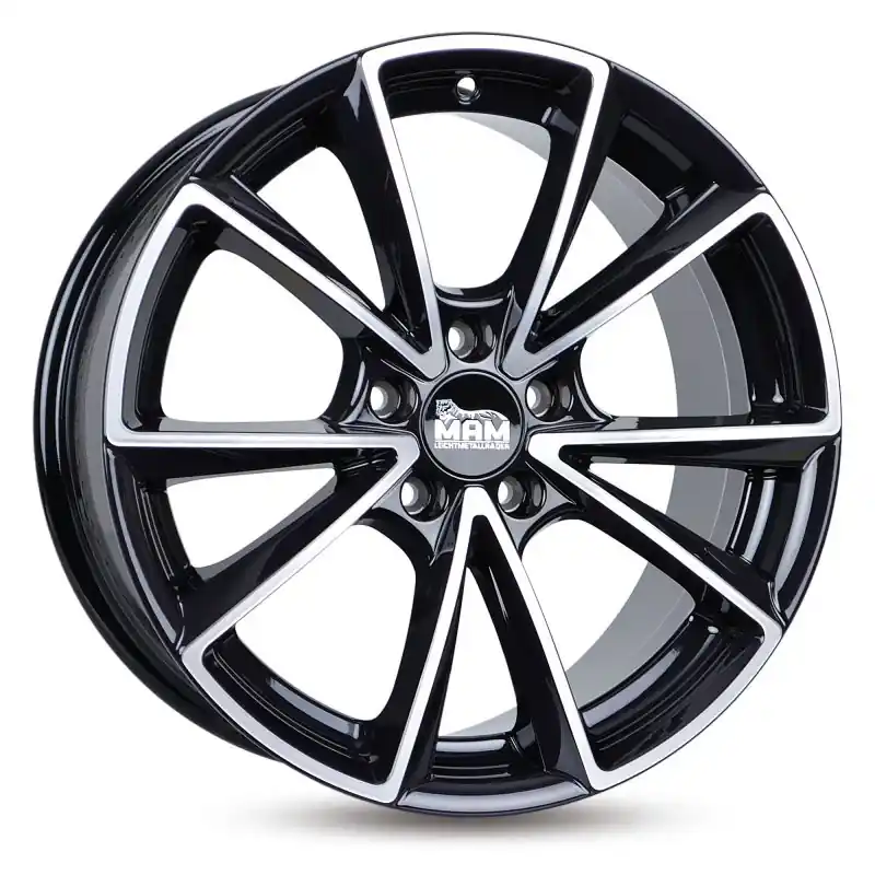 Ultima șansă MAM Felgen A5 18, 8, 5, 112, 35, 66.6, BLACK FRONT POLISH,