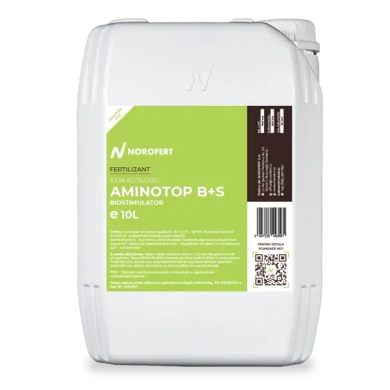 Doar azi Biostimulator Aminotop B+S, 10 l, Norofert, organic cu Bor si Sulf