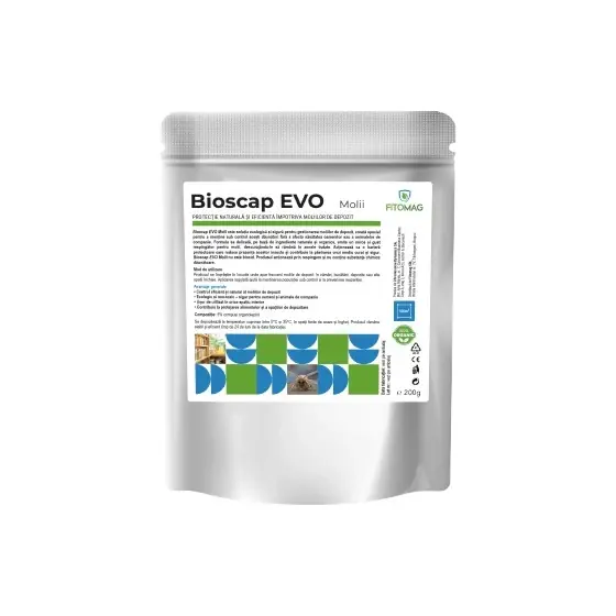 Biopreparat BioScap Evo Molii, 200 g, Fitomag, Pulbere, Contact, Dulap, Textile Calitate înaltă