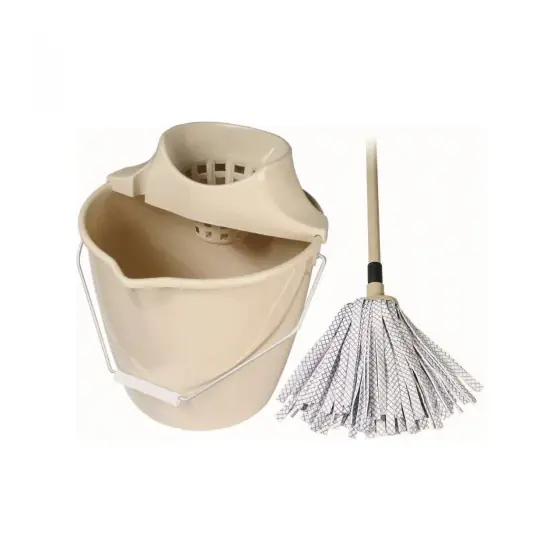 Set galeată bej cu mop din bumbac SPOKAR Ofertă