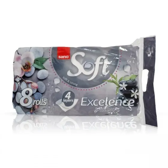 Doar azi Hartie igienica Sano Paper Toilet Excelance, 4 straturi, 8 role