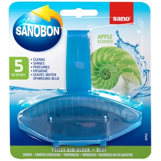 Odorizant solid pentru vasul toaletei Sano Bon Blue Mar, 55 grame Plată securizată