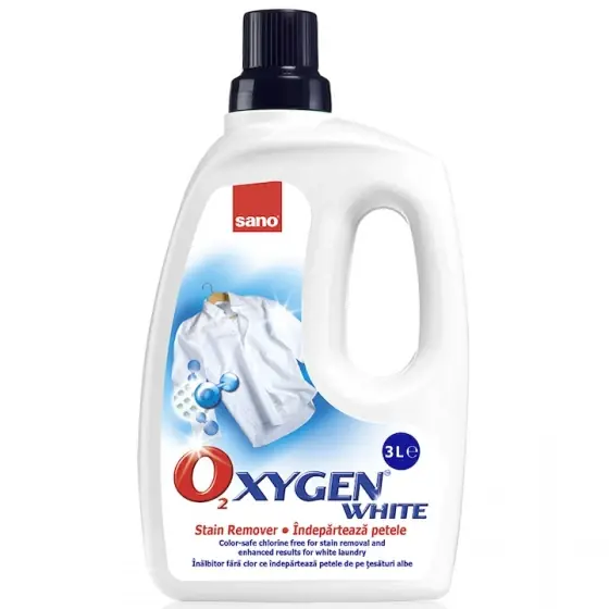 Solutie pentru indepartarea petelor Sano Oxygen White, 3 l Promoție