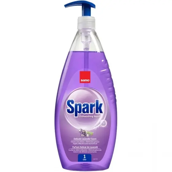 Detergent vase cu pompita Sano Spark Lavanda, 1 litru Reducere