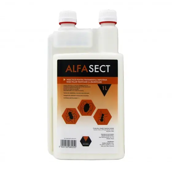Insecticid pentru combaterea insectelor zburatoare si taratoare, Alfasect, 1 litru Ieftin