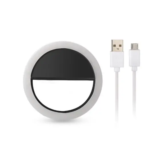 Selfie ring led pentru smartphone Sita R1, lampa selfie ring telefon 36 led 250mAh 5600k, culoare negru Calitate înaltă