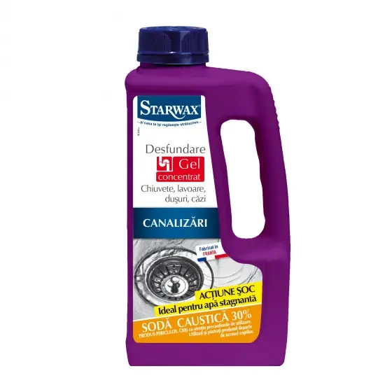 Gel pentru desfundarea tevilor, Starwax, 1 L, cu soda caustica Lichidare de stoc