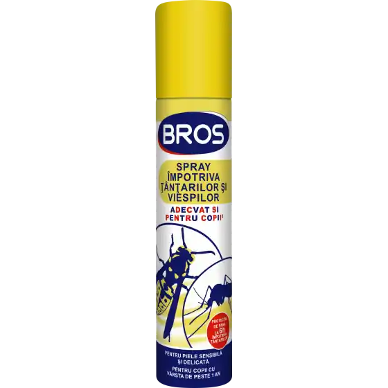 Reducere extra Spray impotriva tantarilor si viespilor cu aerosol pentru copii BROS, 90 ml