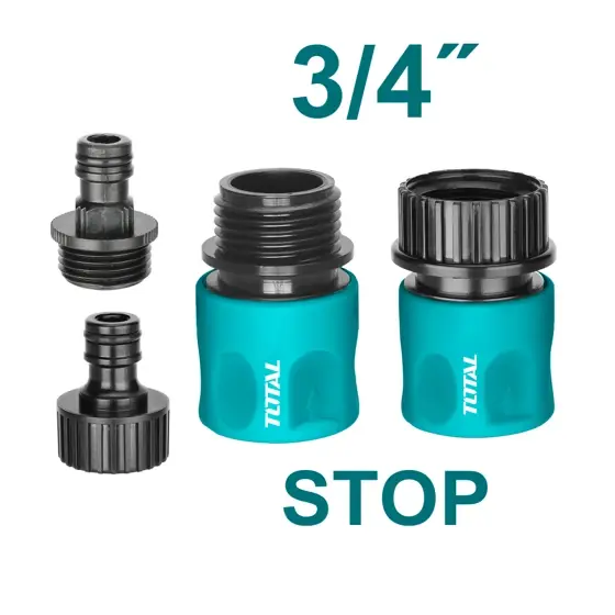 Plată sigură Set conectori irigații TOTAL 4, STOP, 3/4", 4 buc