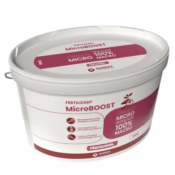 Ingrasamant gazon MicroBoost, 5 kg, Gazonul, microgranulat cu azot organic pentru crestere Nu rata