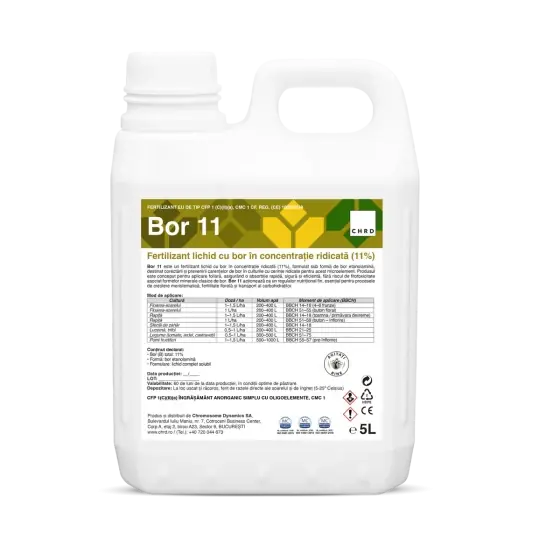 Fertilizant lichid cu bor 11%, BOR 11, 5 l, CHRD, aplicare foliara, floarea-soarelui, rapita Noutate