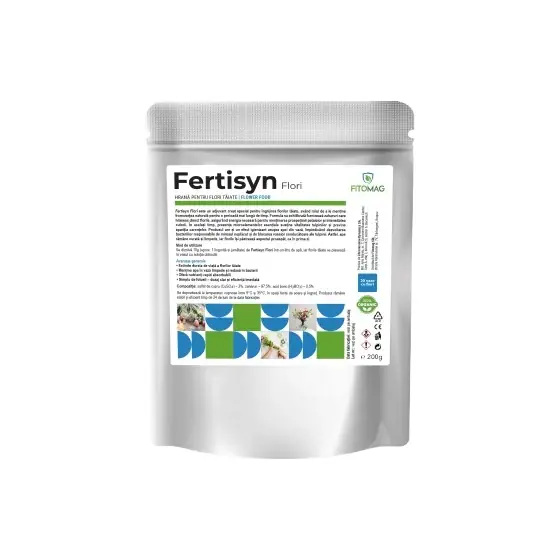 Adjuvant pentru flori taiate Fertisyn Flori, 200 g, dizolvat in apa din vaza Nu rata