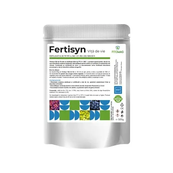 Preț redus Fertilizant foliar Fertisyn Vita de Vie, 500 g, aplicare foliara, vita de vie