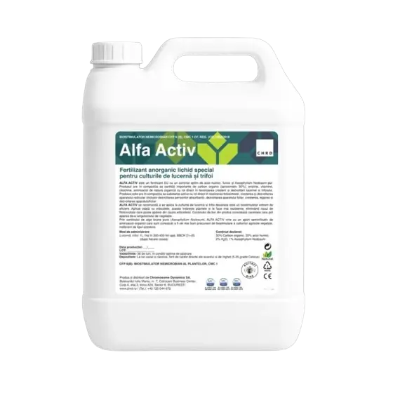 Plată sigură Fertilizant anorganic lichid special pentru culturile de lucerna si trifoi Alfa Activ, 100 l
