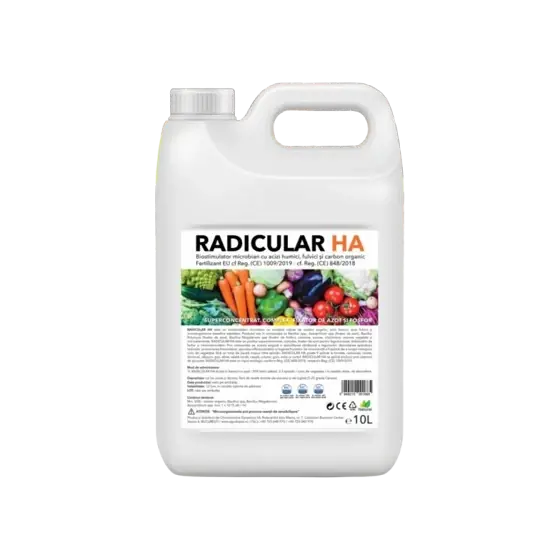 Biostimulator pentru picurare la radacina cu acizi humici, fulvici si carbon organic, Radicular HA, 10 l Nu rata