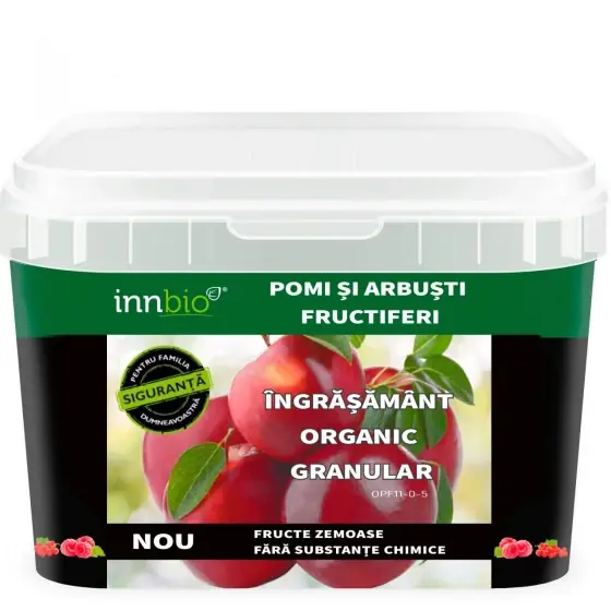 Îngrășământ organic granular pentru pomi și arbuști fructiferi INNBIO, 2,5kg Reduceri
