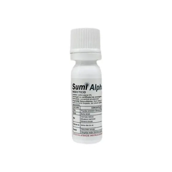 Insecticid piretroid ce actioneaza impotriva daunatorilor din culturile la grau, varza, mar, vita de vie si rapita, Sumi Alfa 5 EC, 10 ml Livrare rapidă