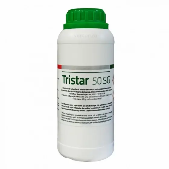 Reducere extra Erbicid selectiv sulfonilureic pentru combaterea postemergenta a buruienilor dicotiledonate din culturile de grau, triticale de toamna si orz de primavara, Tristar 50 SG, 300 g