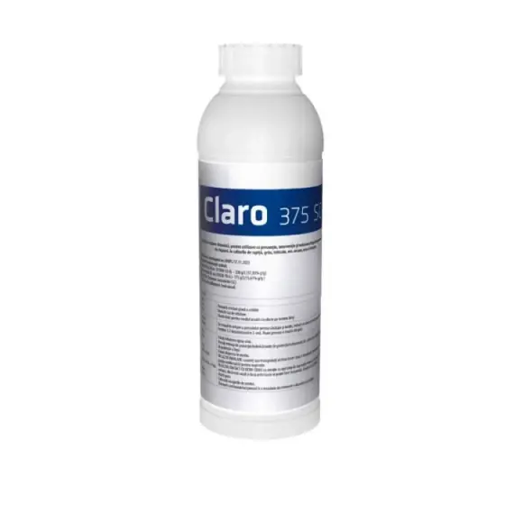 Fungicid pentru utilizare ca preventie, interventie si tratament impotriva bolilor cauzate de ciuperci, la culturile de rapita, grau, triticale, orz, secara, mac si mustar, Claro 375 SC, 1 l Cumpărături sigure
