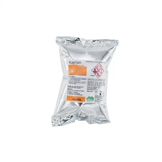 Ofertă de sezon Fungicid de contact utilizat in culturile de mar, par, visin, cires, zmeur, cocaz, afin, agris, Kaplan 80 WG, 250 g