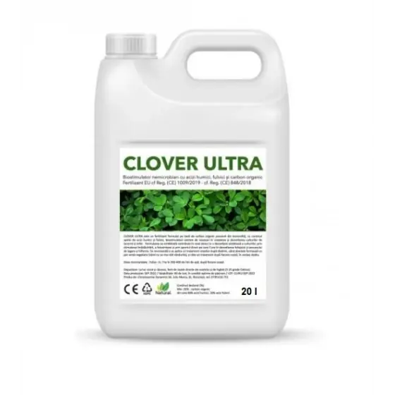 Fertilizant nemicrobian cu acizi humici si fulvici pentru lucerna si trifoi, CLOVER ULTRA, 10L Ofertă limitată