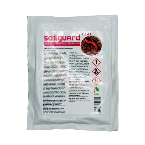 Plată sigură Insecticid utilizat pentru combaterea insectelor daunatoare din sol Soilguard, 50 g