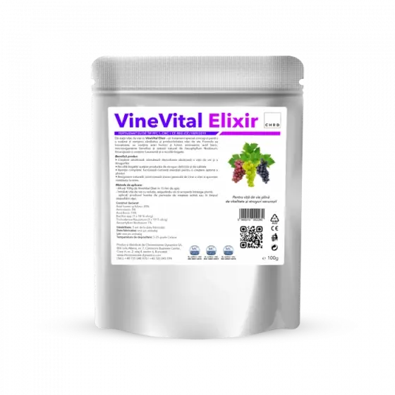 Cumpără online Input ecologic pe baza de microorganisme si acizi humici si fulvici pentru biostimularea vitei de vie, VineVital Elixir, 100 grame