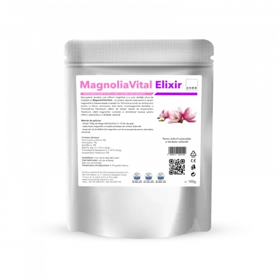 Comandă acum Input ecologic pe baza de microorganisme si acizi humici si fulvici pentru biostimularea magnoliei, MagnoliaVital Elixir, 100 grame doza unica