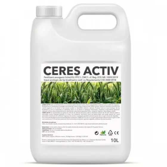 Reduceri Fertilizant anorganic lichid cu sulf si magneziu special pentru grau, orz, triticale, orzoaica de primavara, secara Ceres Activ, 10 litri
