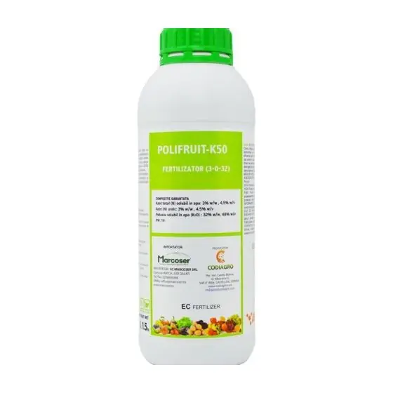 Fertilizant lichid cu potasiu Polifruit-K50, 1 l Plată securizată