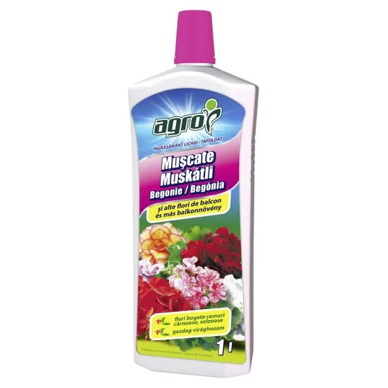 Ingrasamant lichid pentru flori de balcon(muscate) AGRO, 1 l Plată securizată