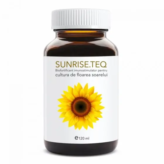 Reducere specială Biofortificant imunostimulator pentru cultura de floarea soarelui SUNRISE.TEQ (doza pentru 1 ha - vol. 120 ml)
