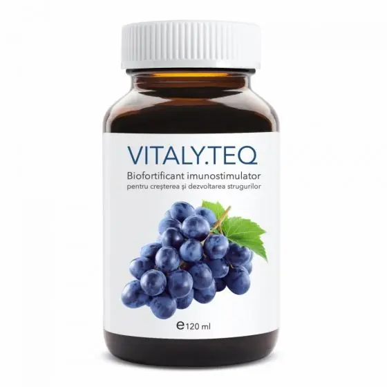 Biofortificant imunostimulator pentru cresterea si dezvoltarea strugurilor VITALY.TEQ (doza pentru 1000 mp - vol. 120 ml) Ofertă exclusivă