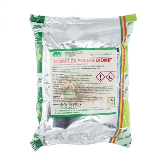 Ingrasamant Complex foliar Bio MIF, pomicultura, viticultura si legumicultura, 1 Kg Premium