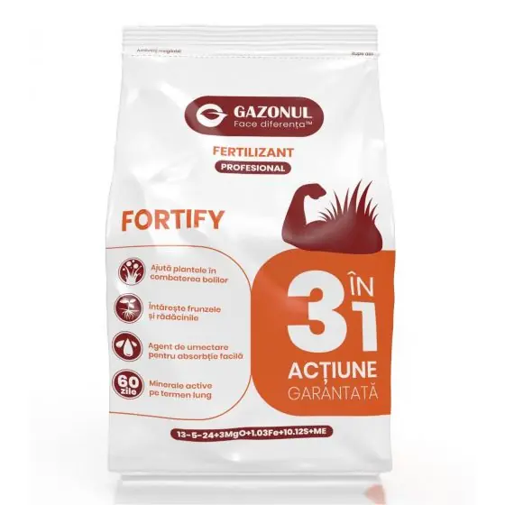 Ingrasamant gazon Fortify, 1 kg, Gazonul, radacini puternice, rezistenta la stres Cel mai bun preț
