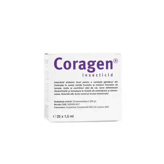 Insecticid contact molii, gandacul de Colorado, omizi Coragen 20 SC, 1.5 ml-Clorantraniliprol - 200 gr/litru Cel mai vândut