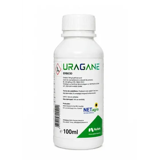 Erbicid total Uragane, 100 ml, Nufarm, 540 g/L Glifosat, buruieni anuale si perene Ieftin