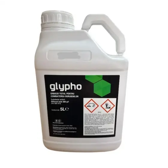 Reducere Erbicid total, Glypho 5 l, Sharda, glifosat acid, combaterea tuturor buruienilor