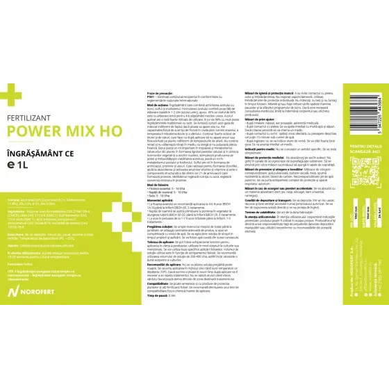 Doar azi Ingrasamant POWER MIX HO, 1 l Norofert, anorganic lichid