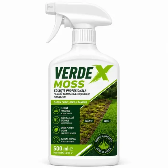 Solutie profesionala VerdeX Moss RTU, 500 ml, SemPlus, elimina muschiul din gazon Preț mic