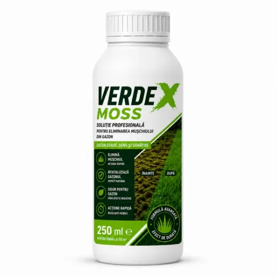 Ofertă exclusivă Solutie profesionala VerdeX Moss, 250 ml, SemPlus, elimina muschiul din gazon