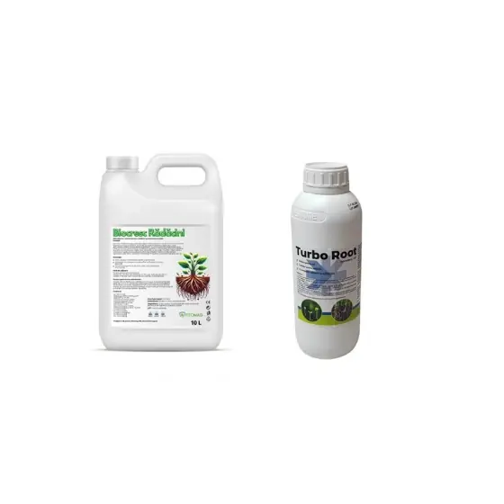 Preferatul clienților Pachet inradacinare rasaduri Biostimulator pentru butasi si arbusti fructiferi Biocresc Radacini, 10 l + Biostimulator Turbo Root, 1 l