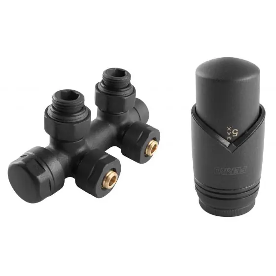 Popular Set Robinet +Cap Termo Antracit, Ferro