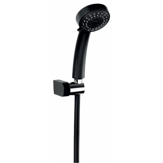 Reduceri Set Para Dus Cu Suport Si Furtun Flexibil Neagra, Ferro