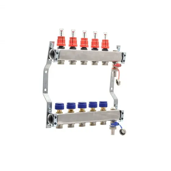 Distribuitor Asamblat Inox Cu Debitmetre 10 Cai, Uniline Pro Resist Chilipir