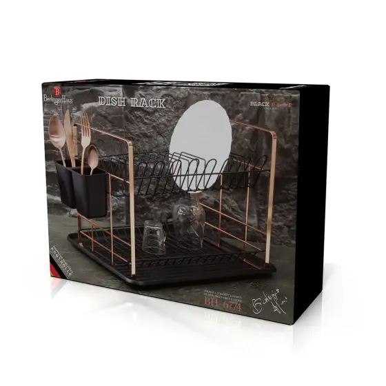 Reduceri Suport pentru vase, negru-rose gold - BH/6774