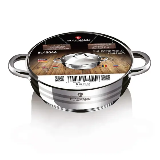 Bestseller Cratiță joasă cu capac, 28 cm, Gourmet Line - BL-1504A