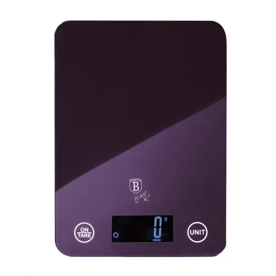 Noutate Cântar de bucătărie digital cu suprafață din sticlă, capacitate 5 kg, mov - BH/9364